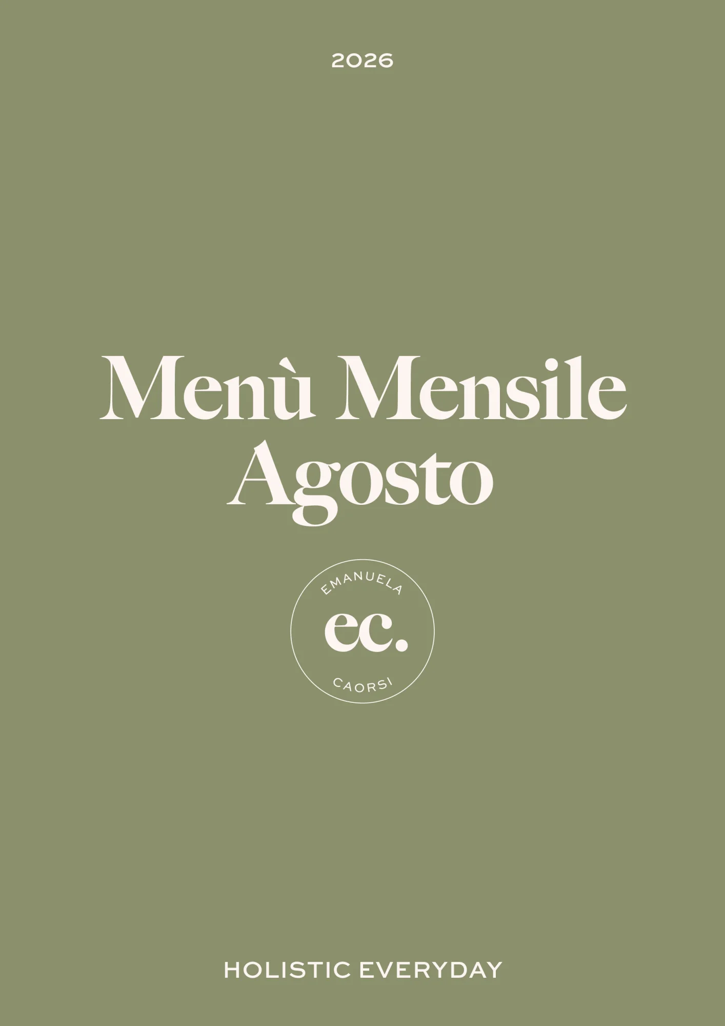 Menù Mensile Agosto