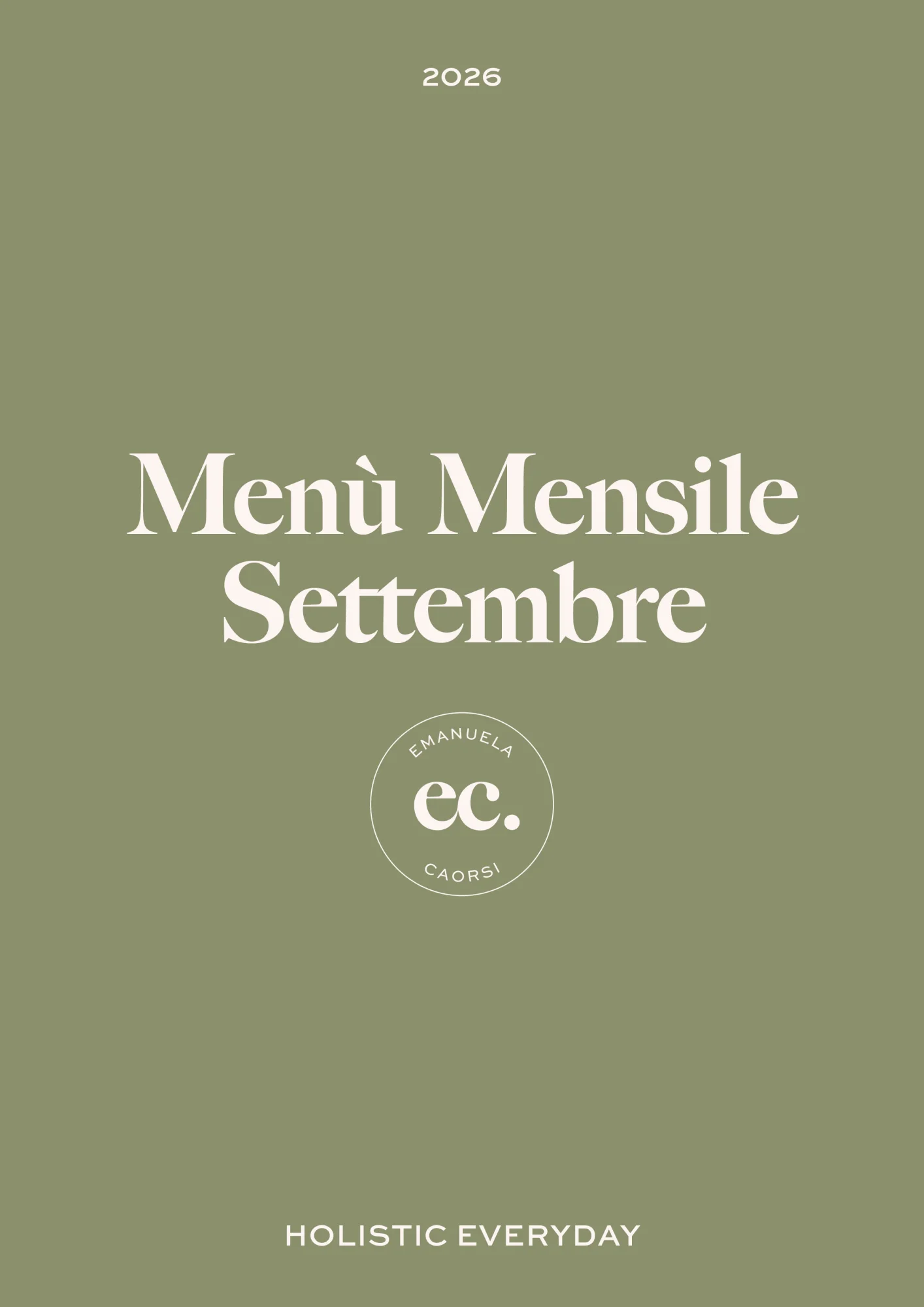 Menù Mensile Settembre